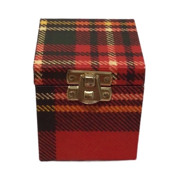 Vintage Harrods Knightsbridge Mini Pop-Up Jack-in-the-Box, Red & Green Plaid - Picture 4 of 6